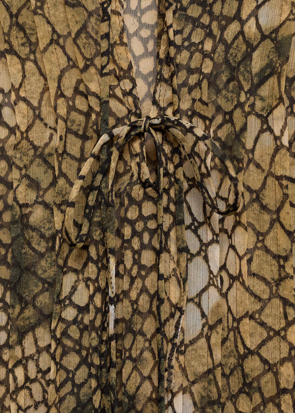 Puffed-sleeve printed shirt - Brown