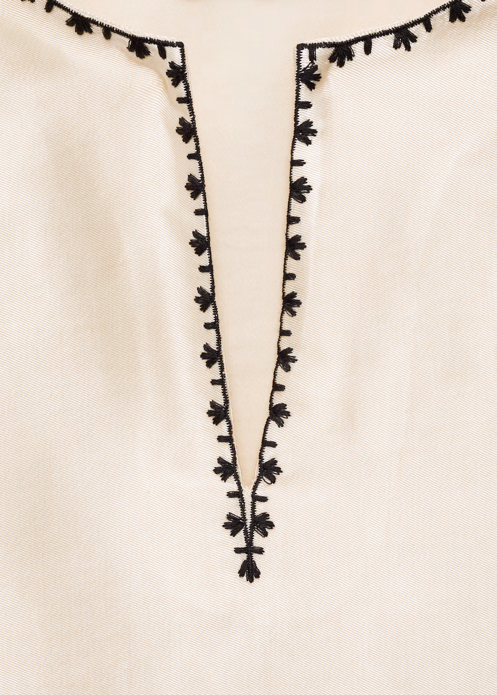 Embroidered satin blouse - Ecru