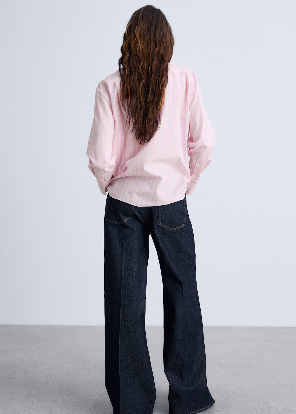 Striped straight shirt - Pink