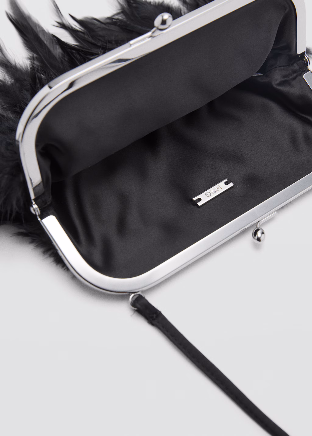 Short-handle feather bag - Nude