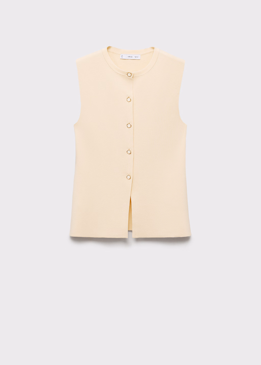 Fine-knit waistcoat with buttons - Chocolate