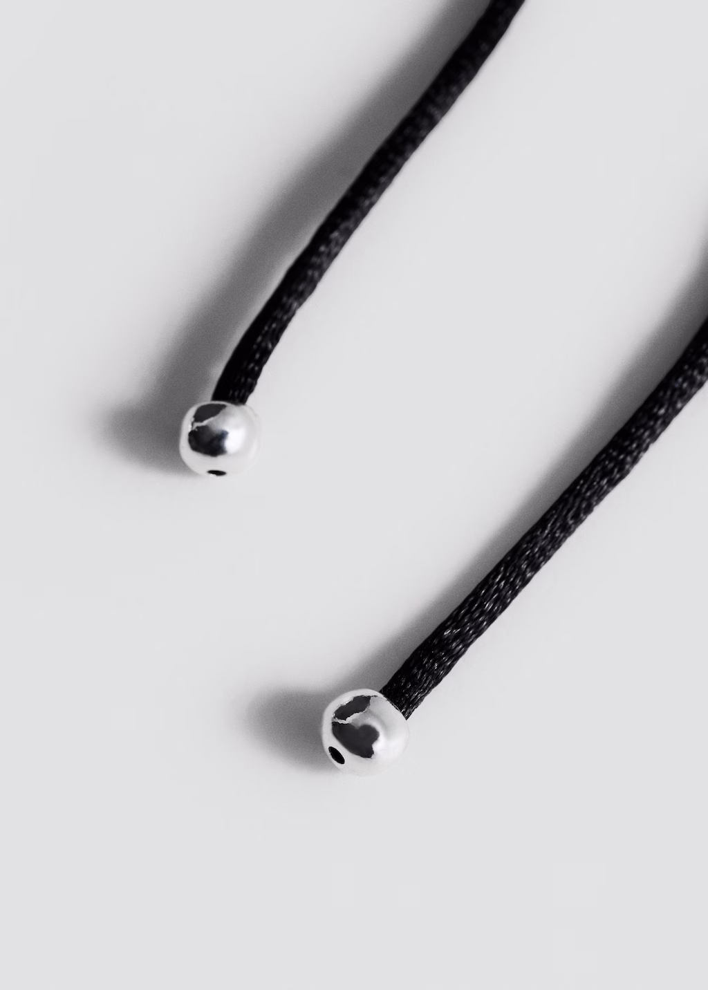 Heart cord necklace - Silver
