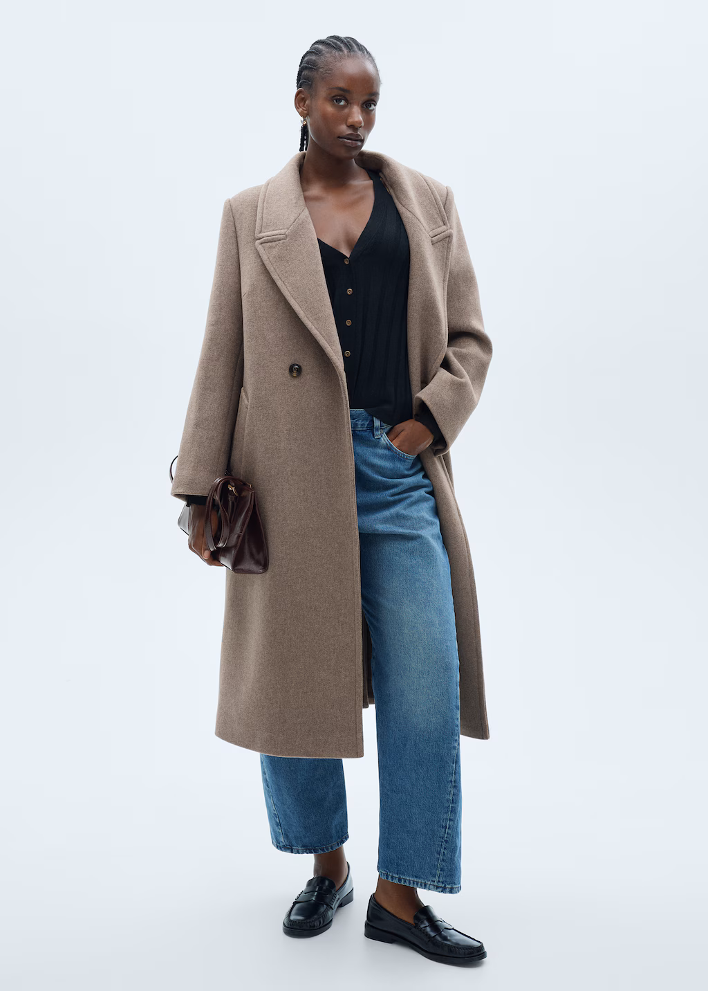 Lapels wool coat - Grey