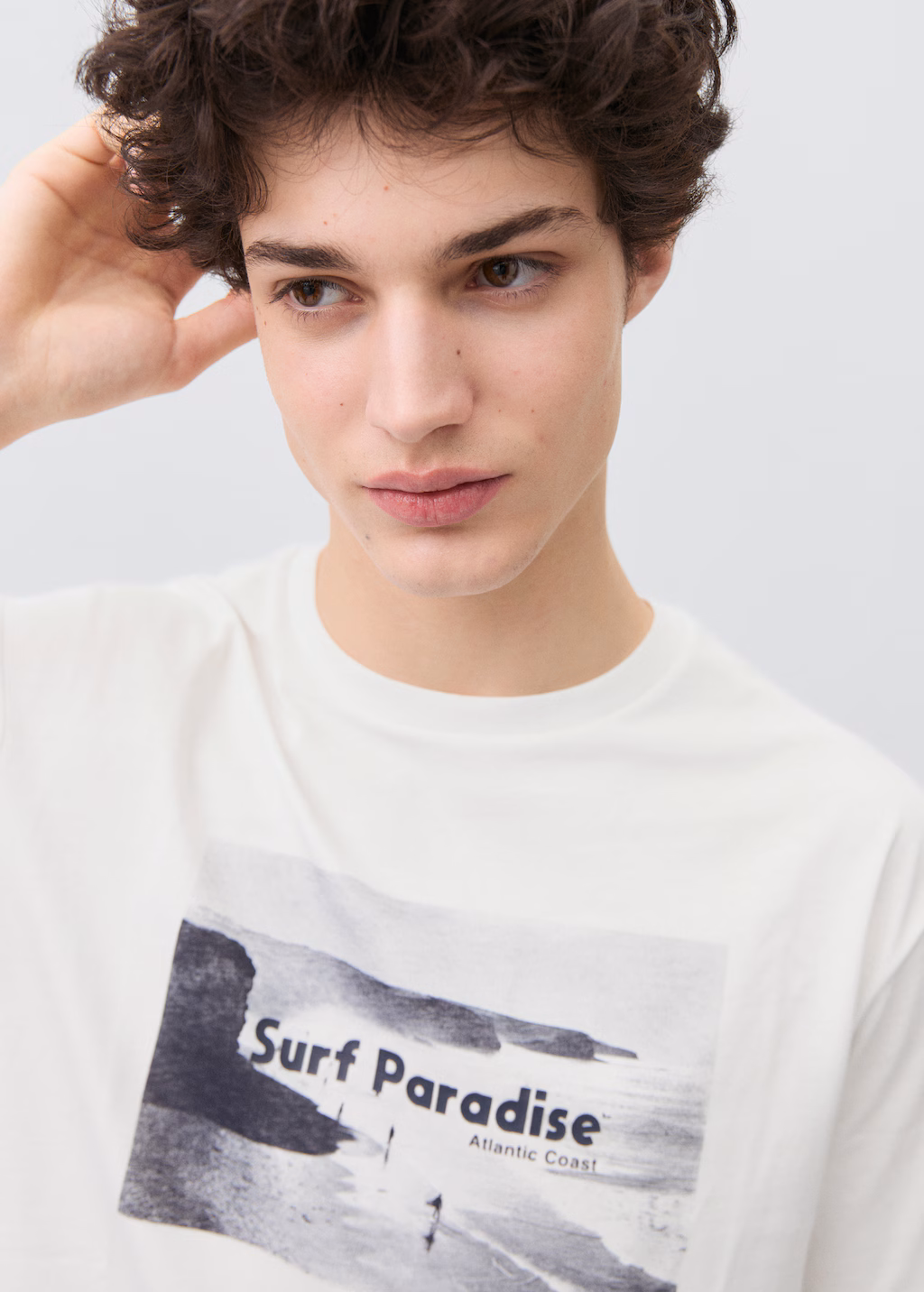 Printed cotton-blend t-shirt - Off White