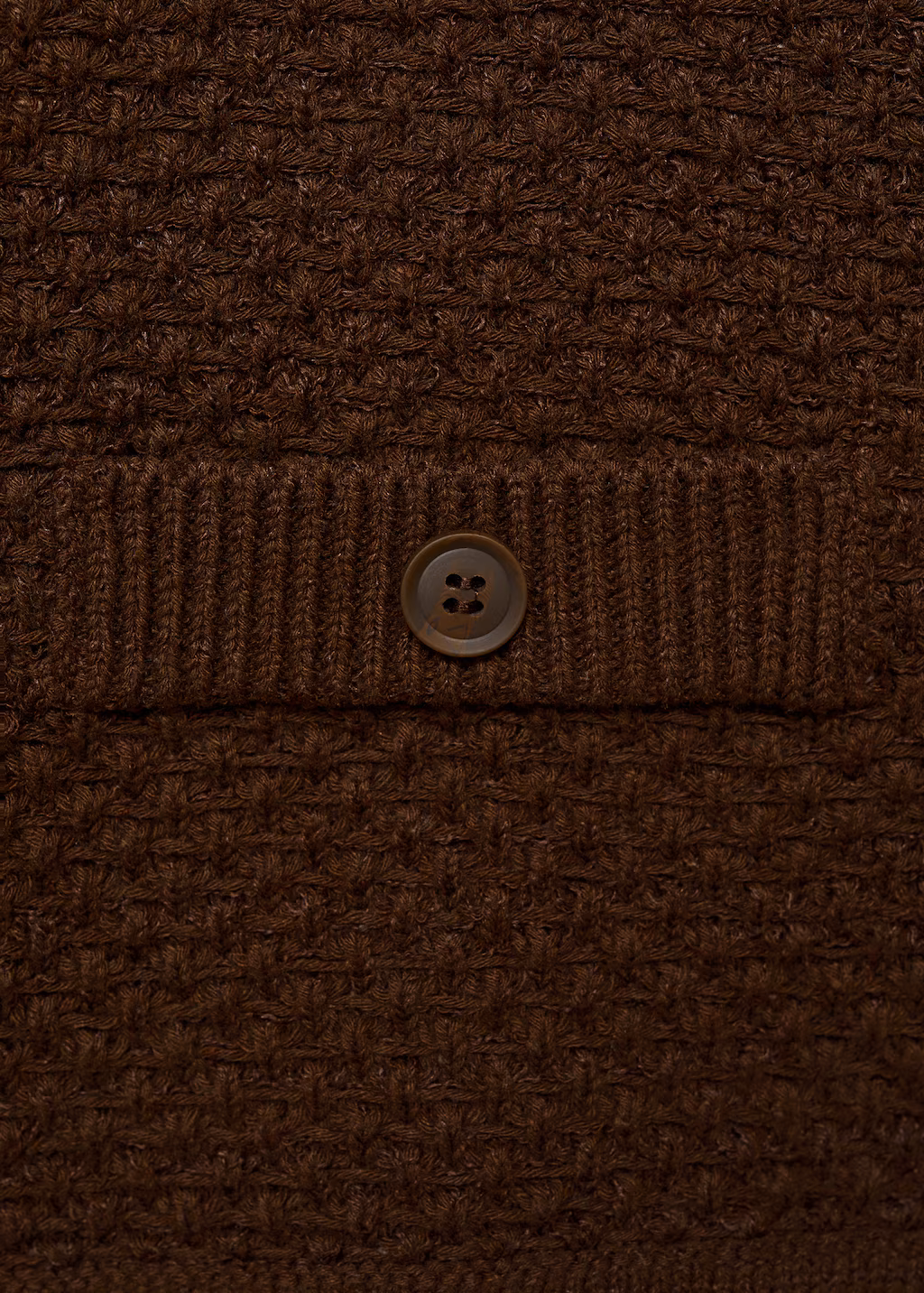 Polo-neck knitted jacket - Brown