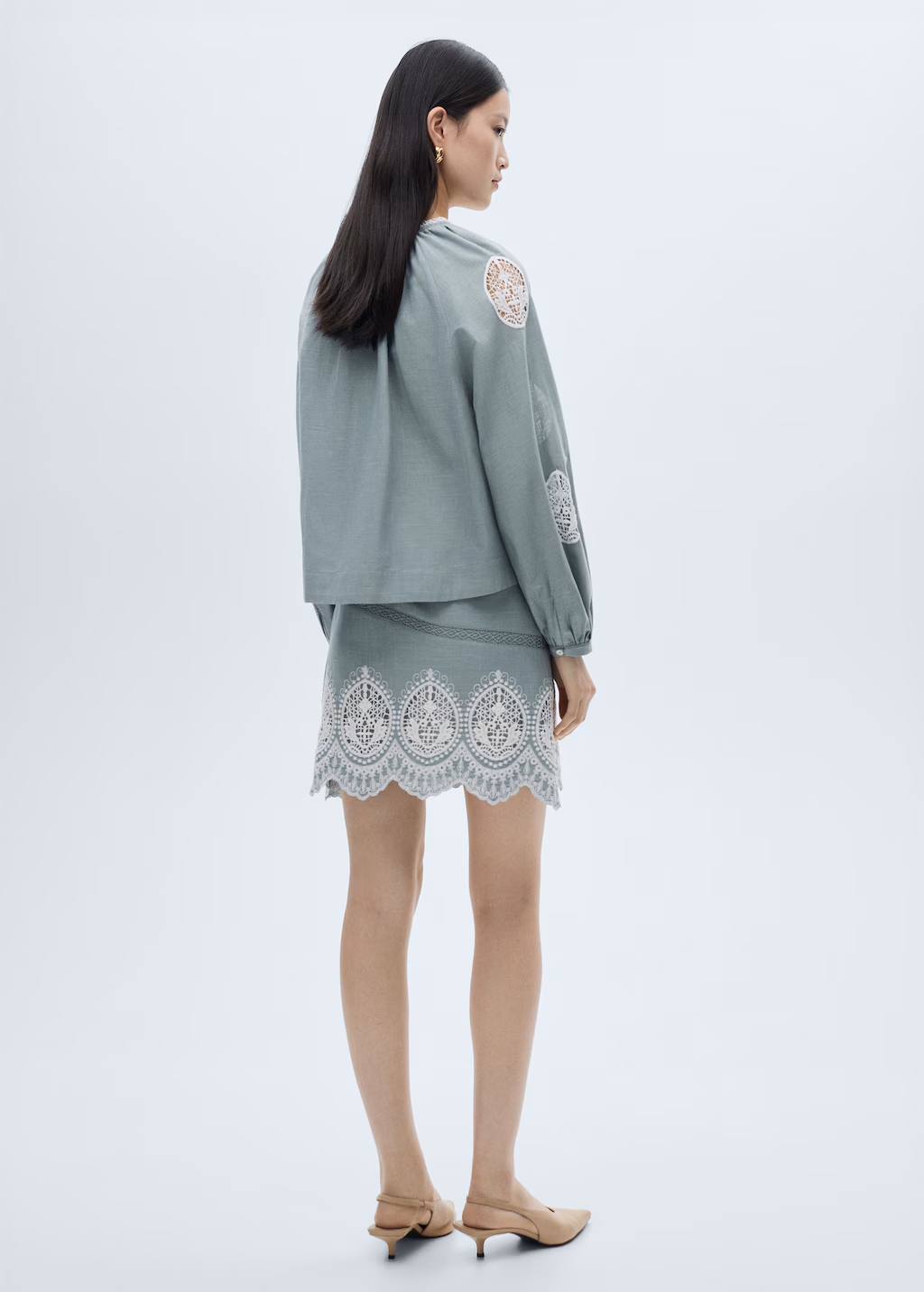 Embroidered details blouse - Blue