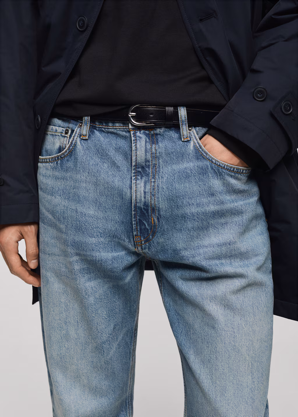 Moby straight-fit black jeans - Black denim