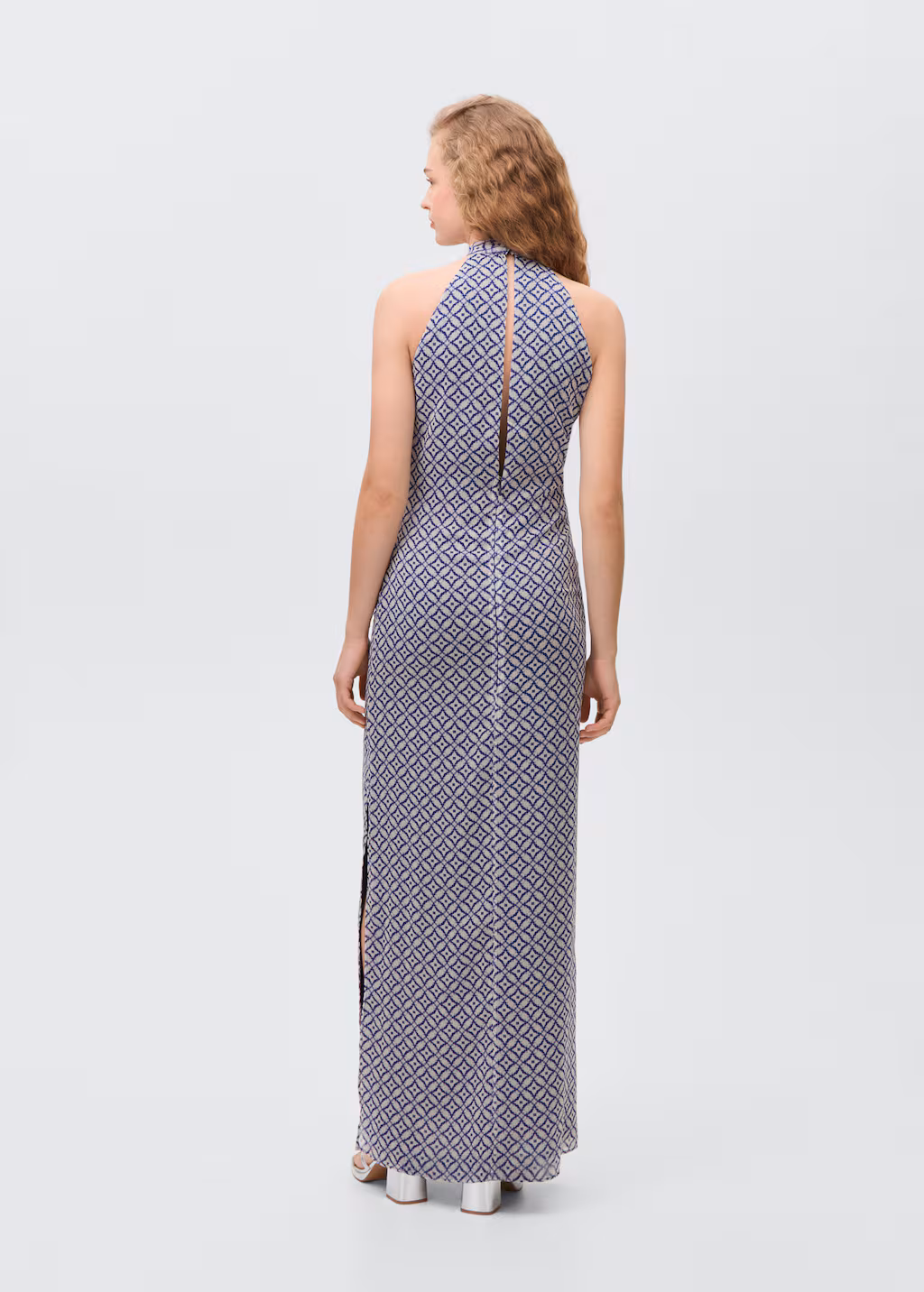 Long printed dress - Ink Blue