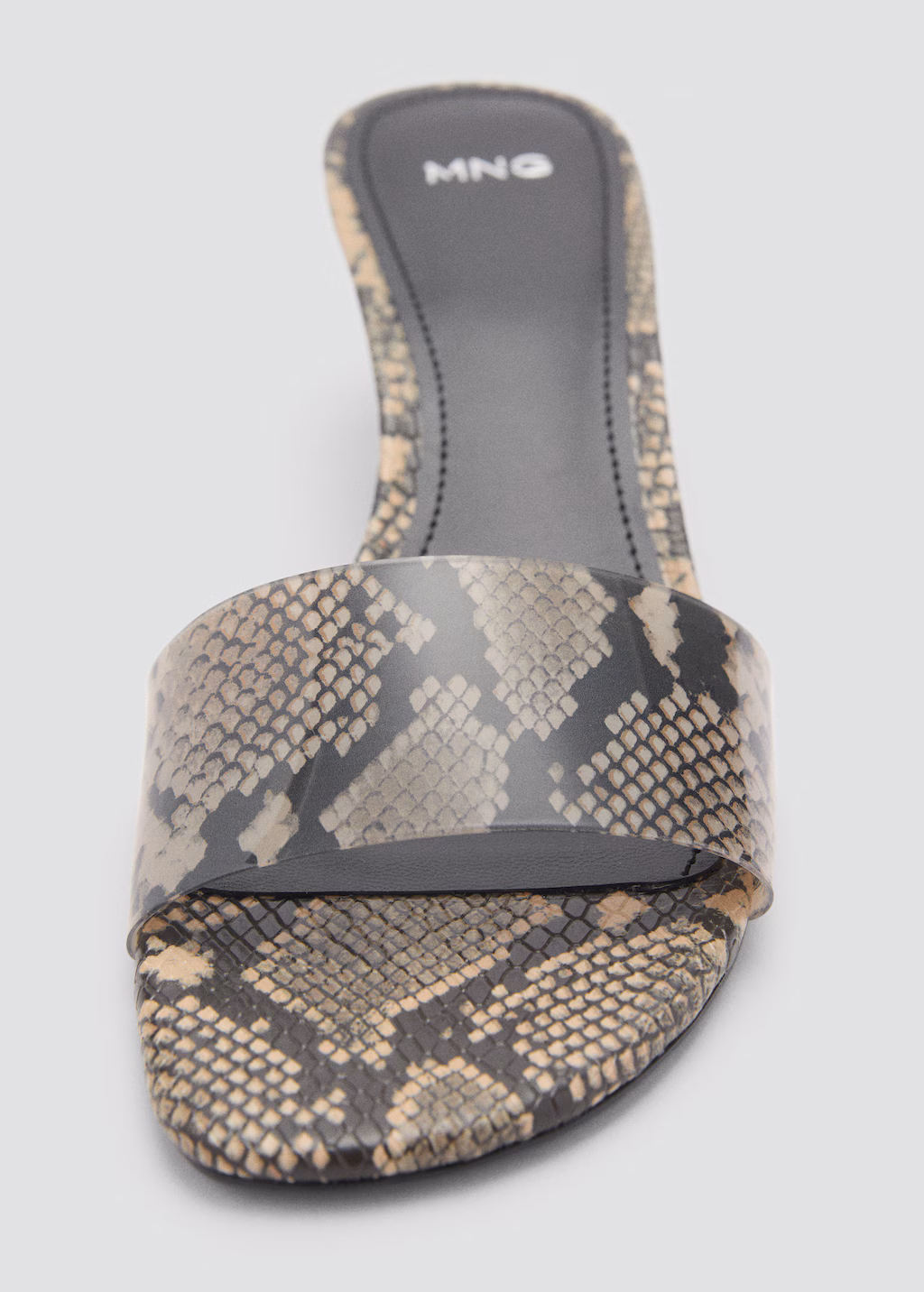 Animal-print sandals with strap - Beige