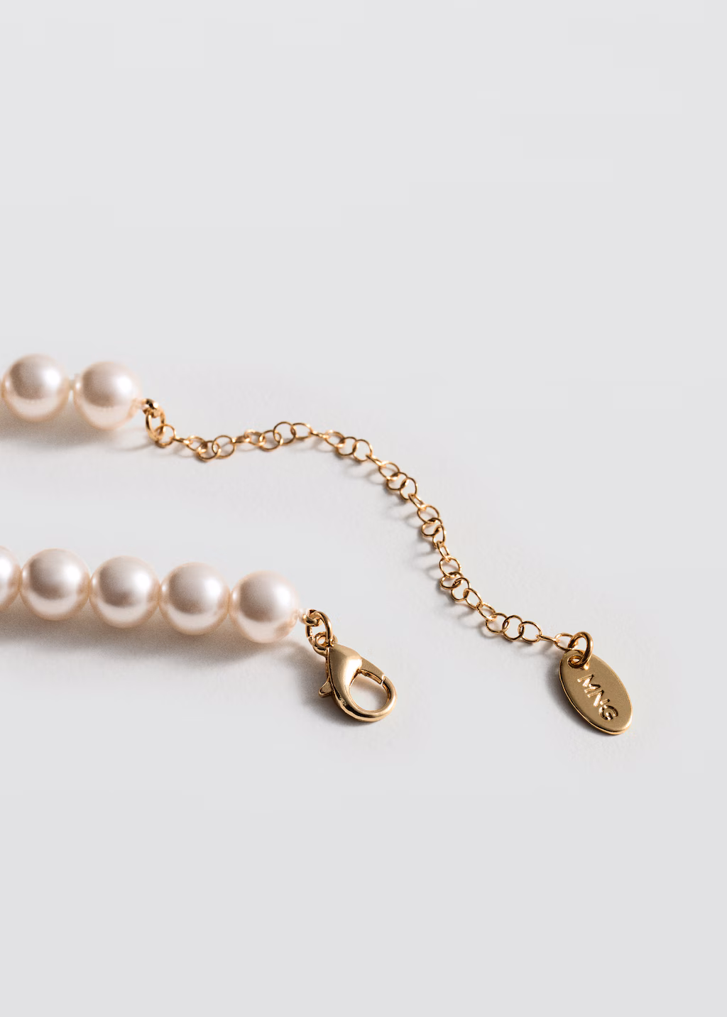 Crystal pearl necklace - White