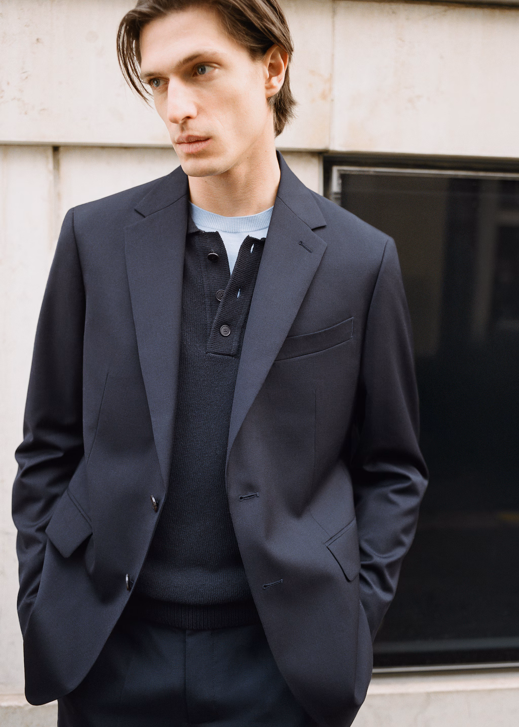 Turin 100% virgin wool suit jacket - Beige