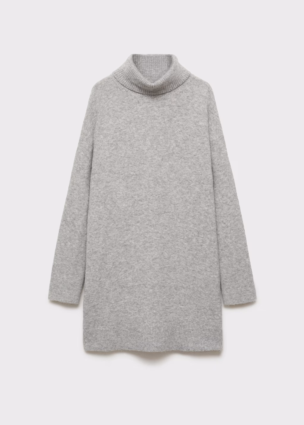 Short knitted turtleneck dress - Khaki