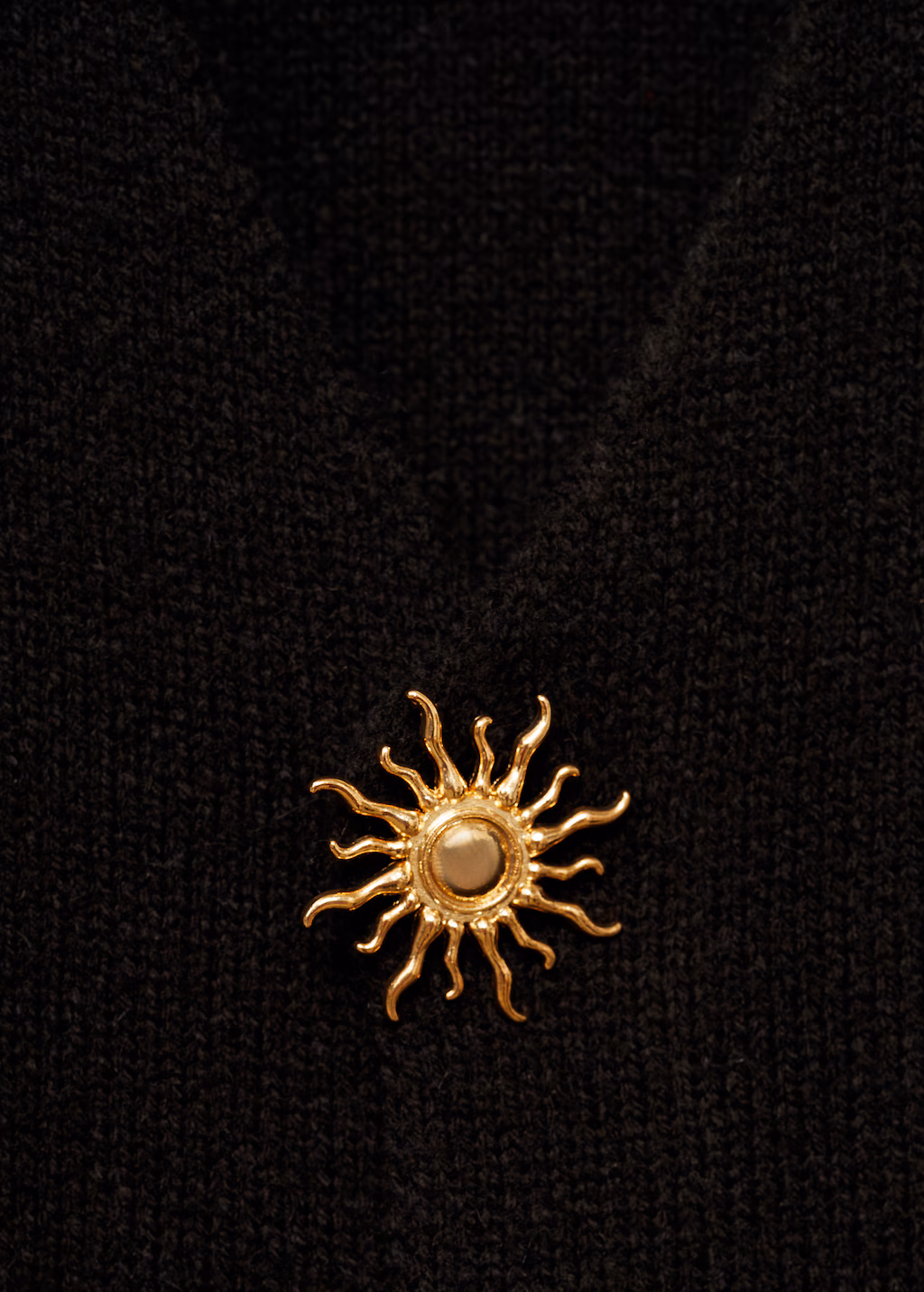 Knitted jacket with jewel buttons - Black