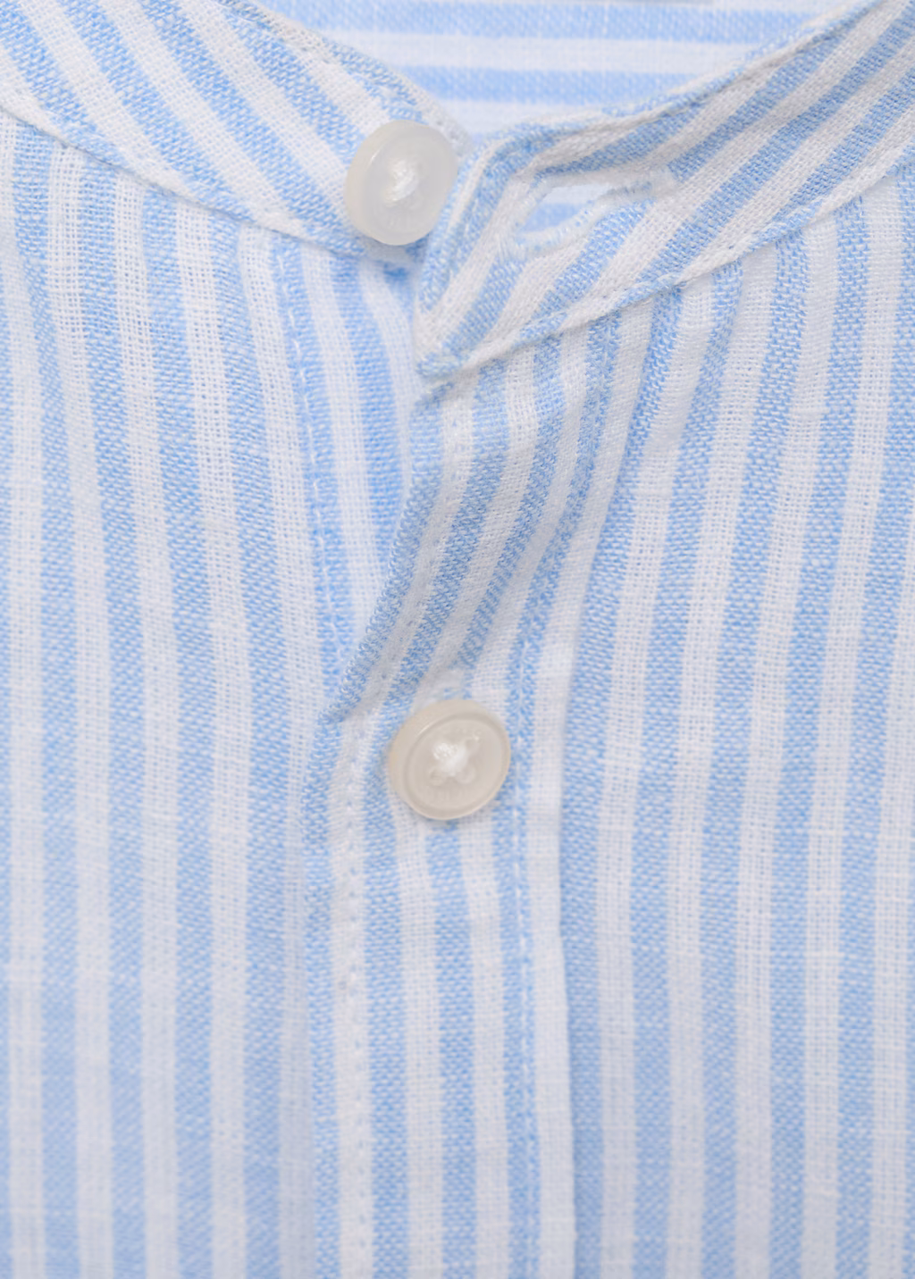 Striped cotton linen shirt - Blue