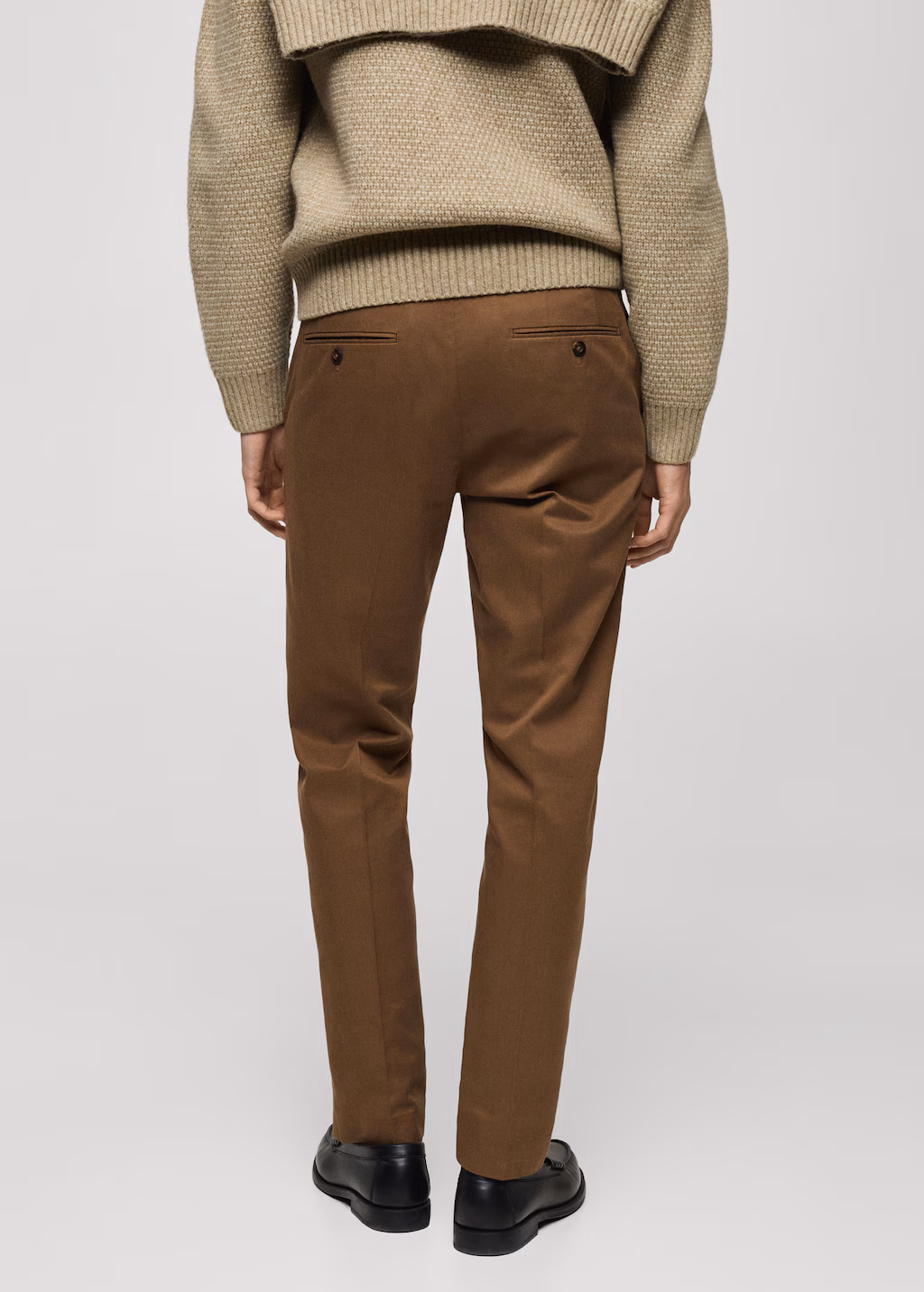 Regular-fit cotton trousers - Dark Navy