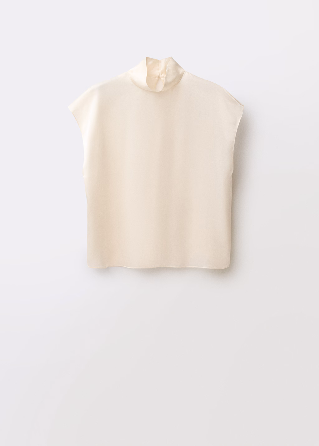 High neck silk blouse - Ecru