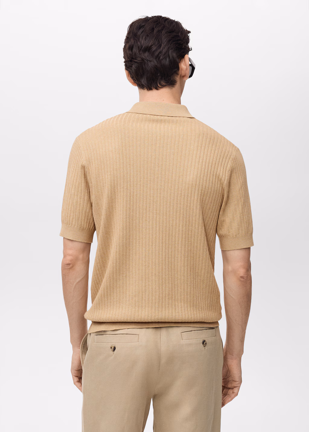 Rib-knit cotton-blend polo shirt - Green