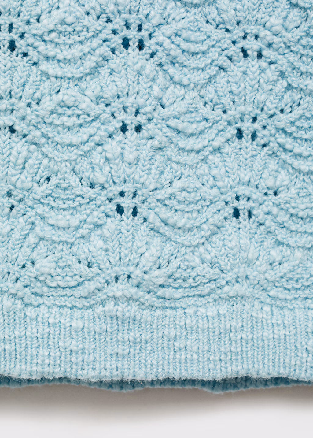 Openwork knitted polo-neck sweater - Turquoise