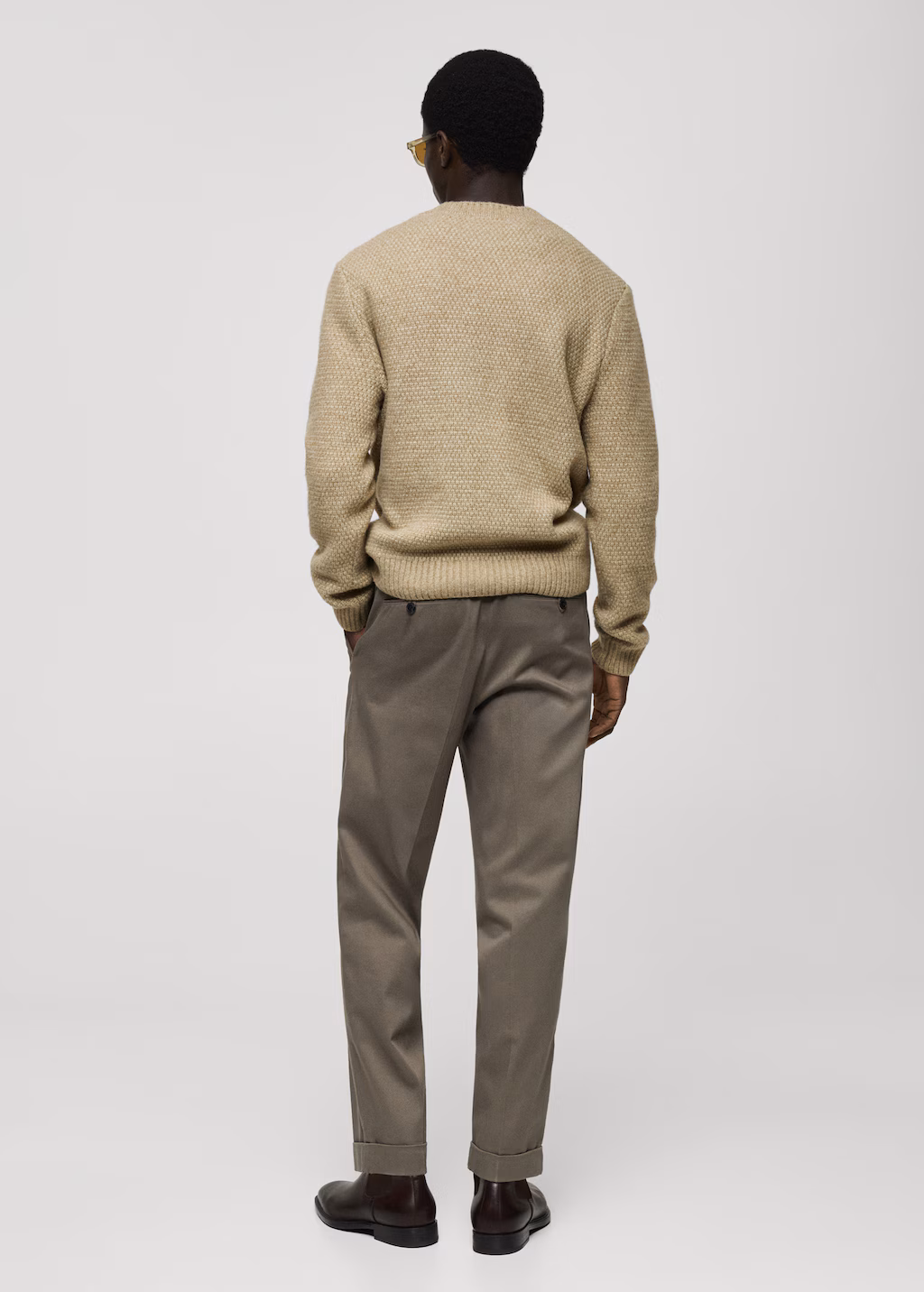 Structured knitted sweater - Pastel Green