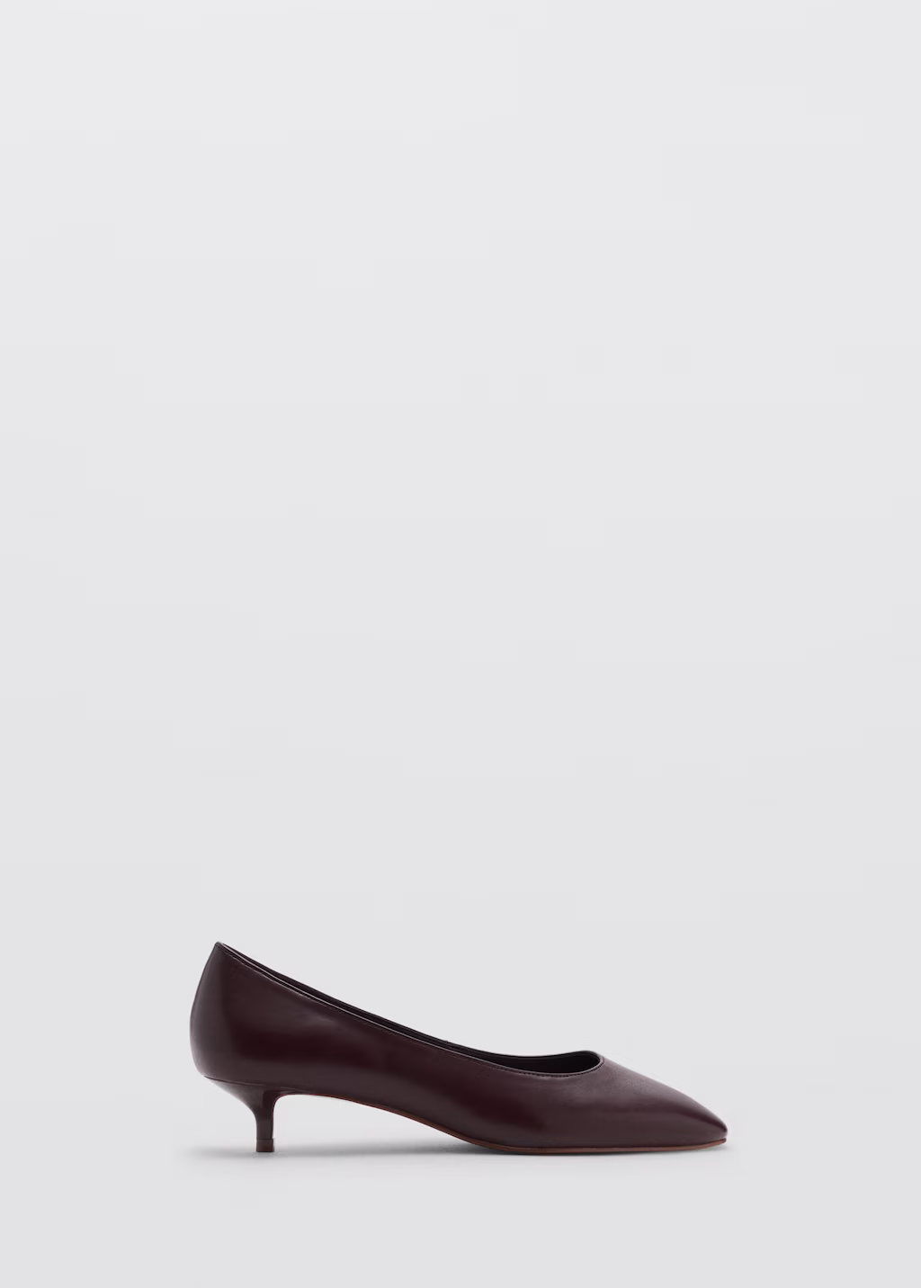 Kitten shoe with round toe - Burgundy