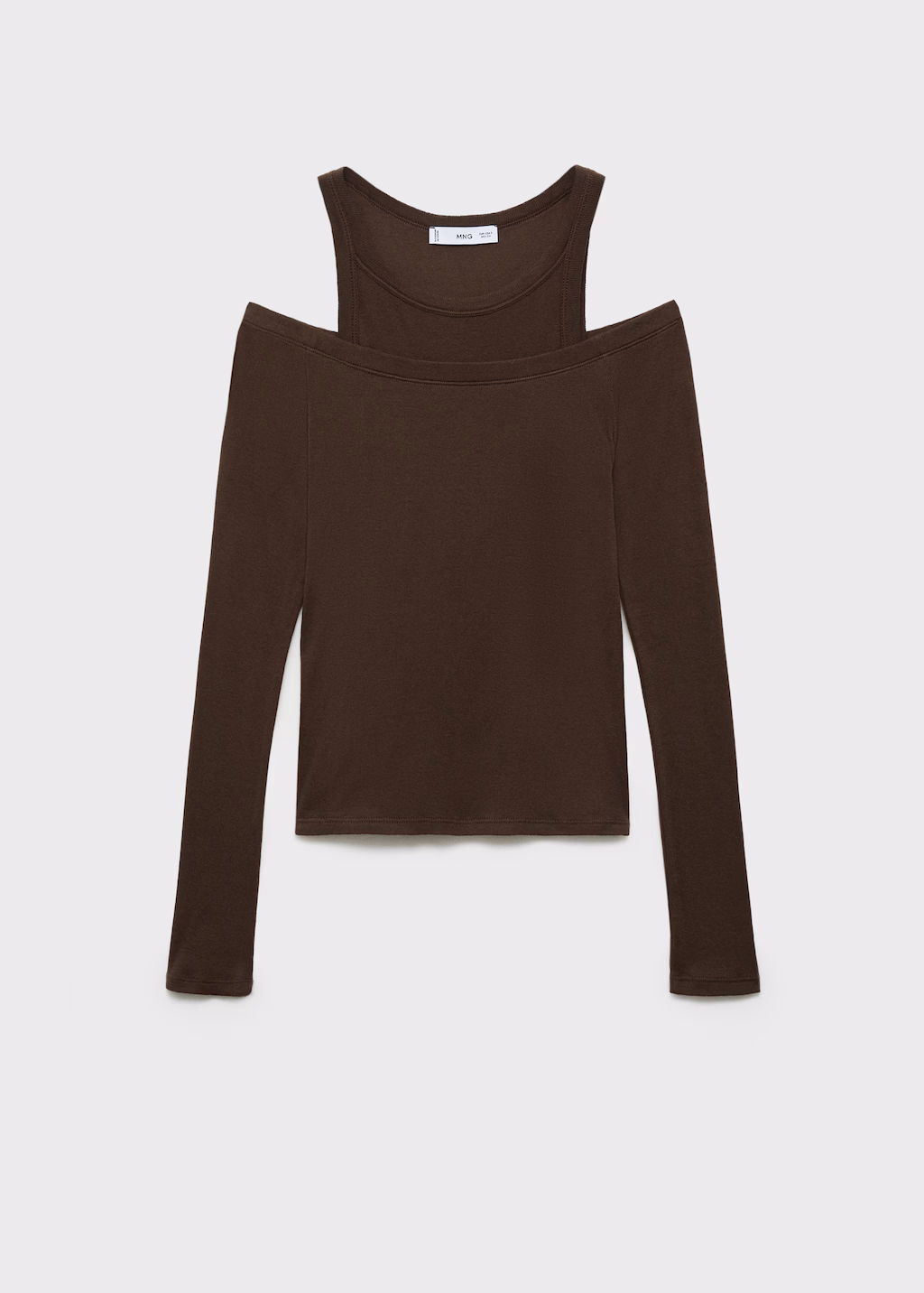 Contrasting cotton-blend T-shirt - Brown