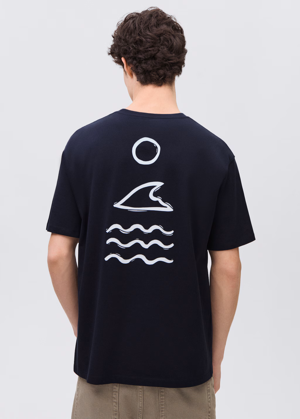 Printed cotton-blend t-shirt - Dark Navy