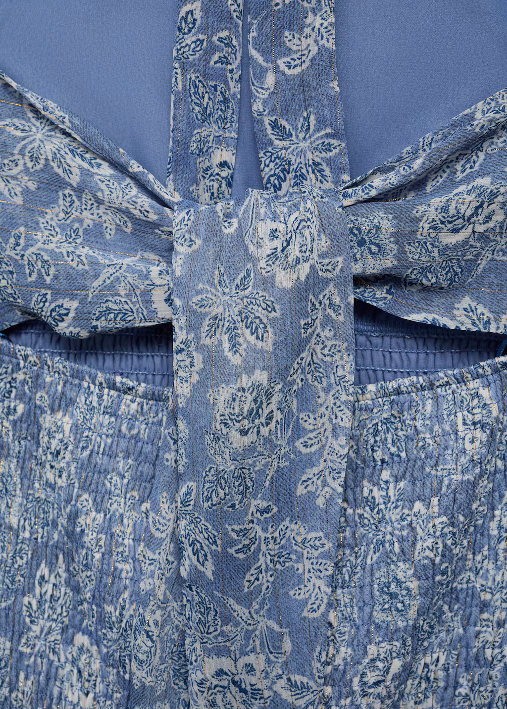 Halter-neck printed dress - Sky Blue