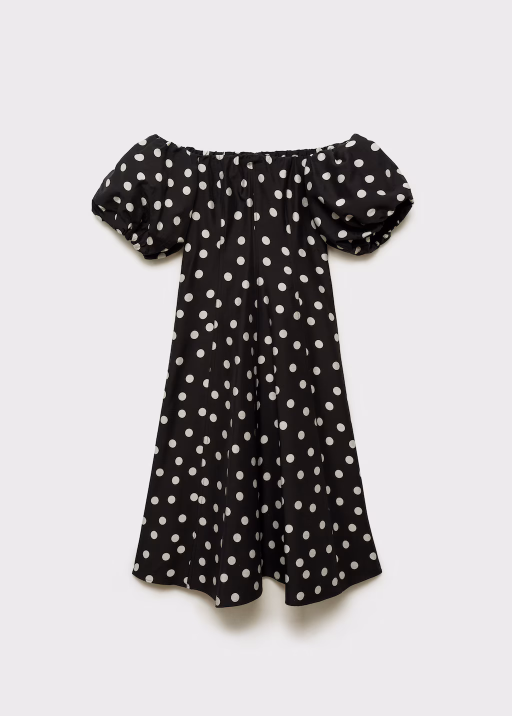 Strapless polka dot dress - Black