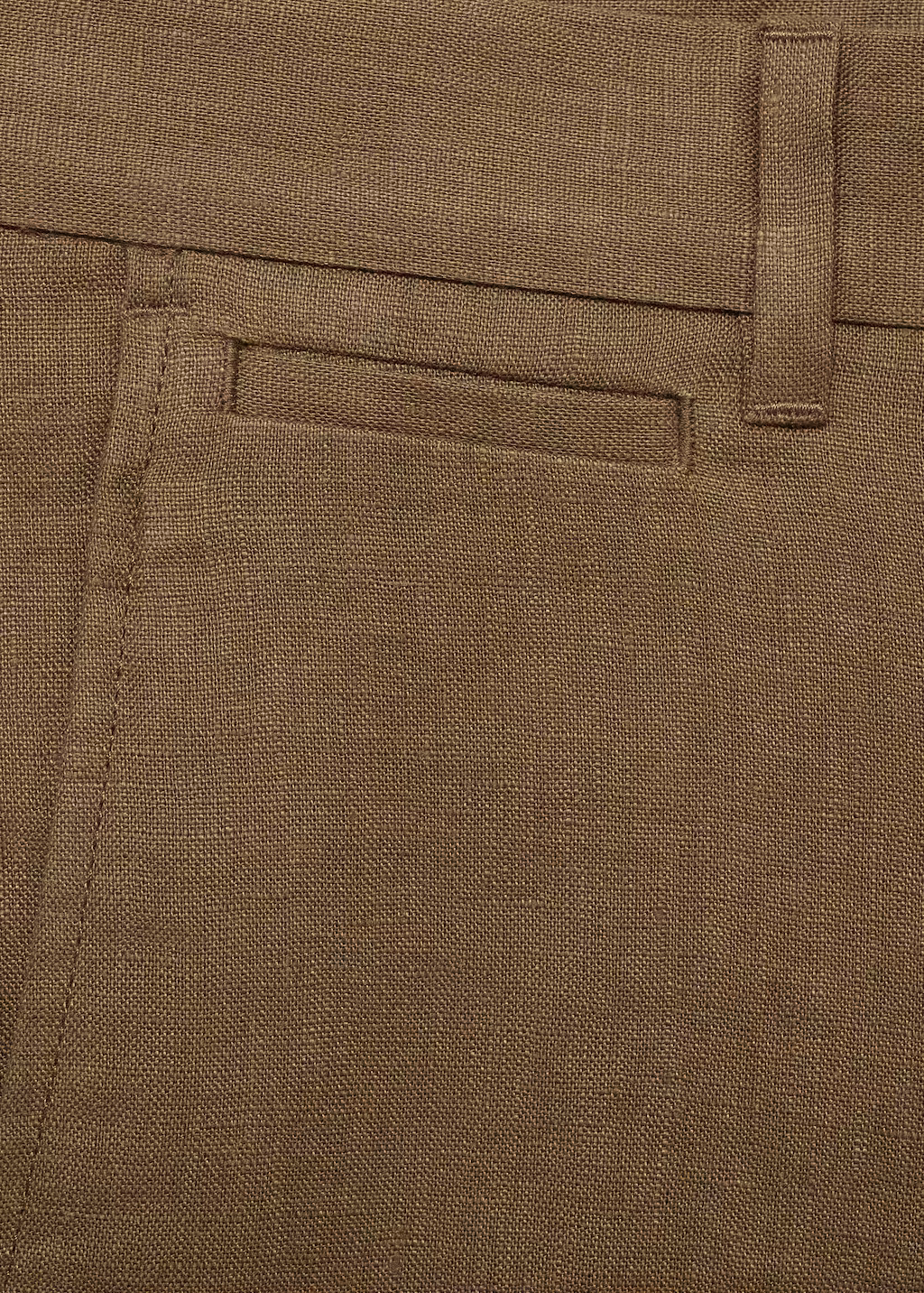Slim-fit 100% linen bermuda shorts - Dark Navy