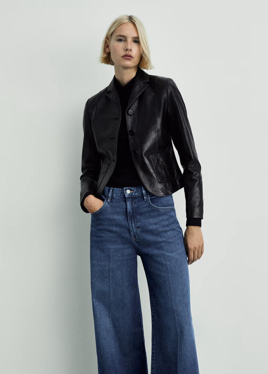 High-rise wideleg jeans - Medium Blue