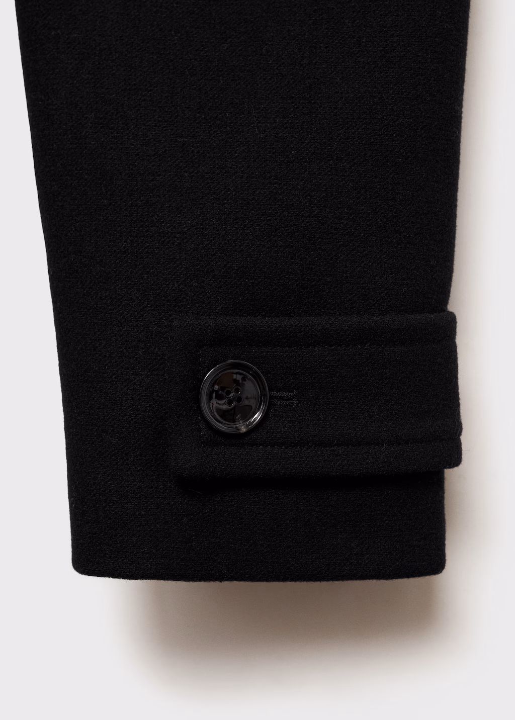 Midi wool coat with buttons - Black