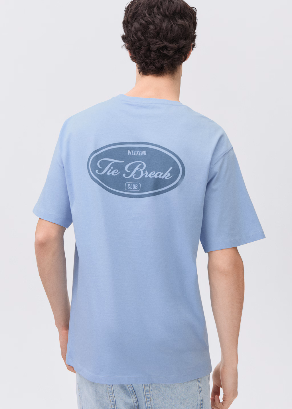 Message cotton T-shirt - Sky Blue