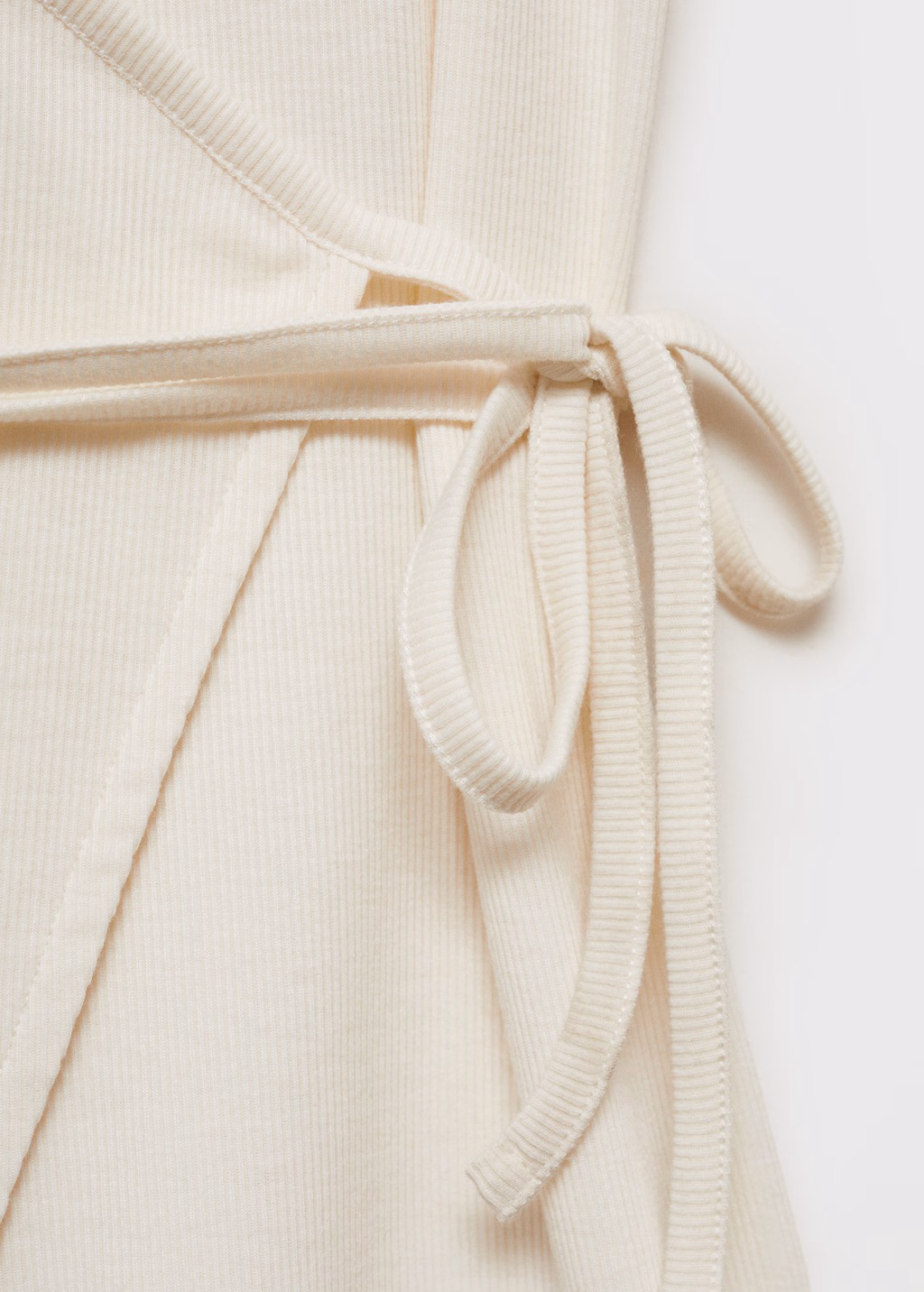 Rib-knit cardigan with tie - Grey