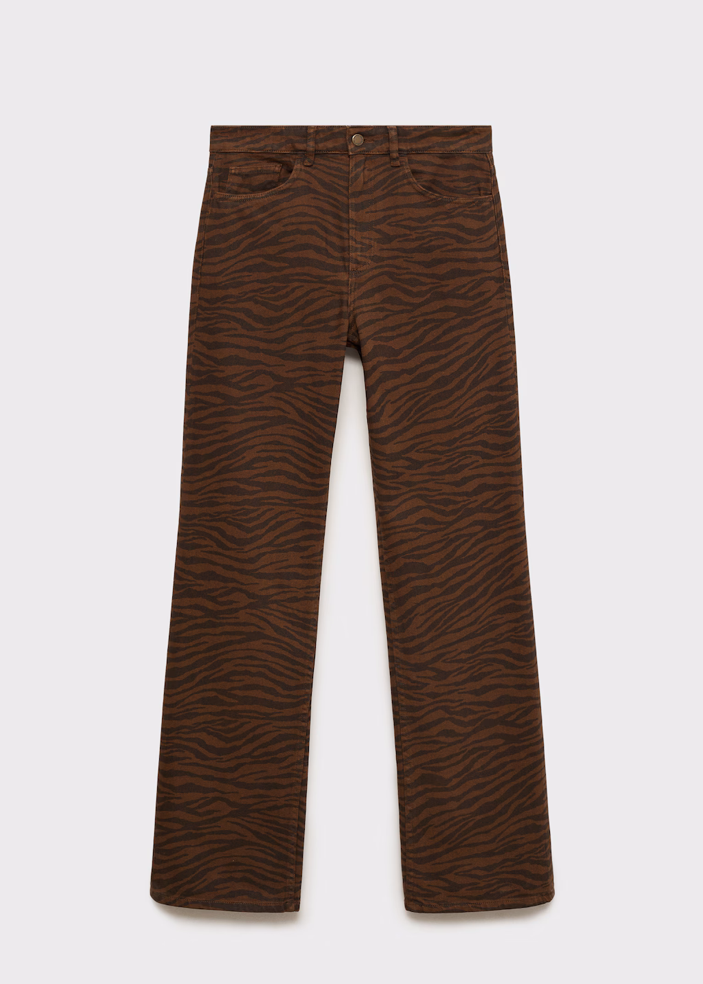 Zebra-print straight-fit jeans - Chocolate