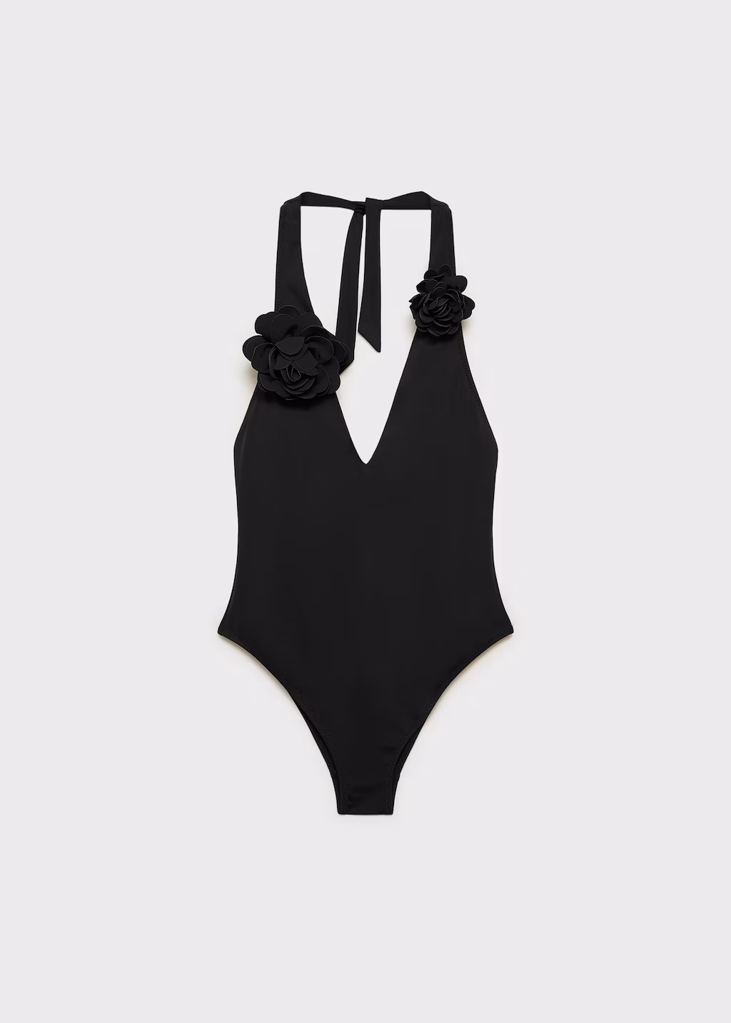 Swimsuit with flower detail - Black