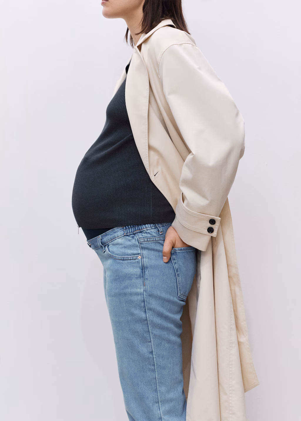 Maternity Straight Jeans - Black denim