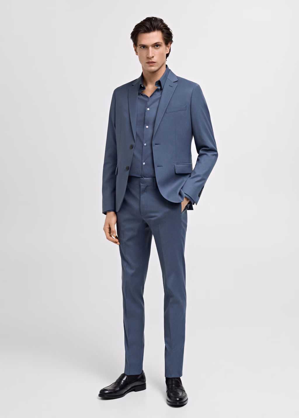 Super slim-fit suit jacket in stretch fabric - Grey
