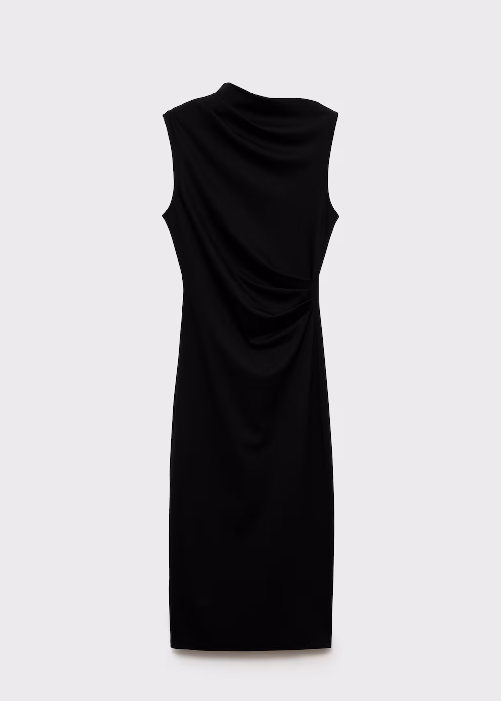 Draped midi-dress - Black