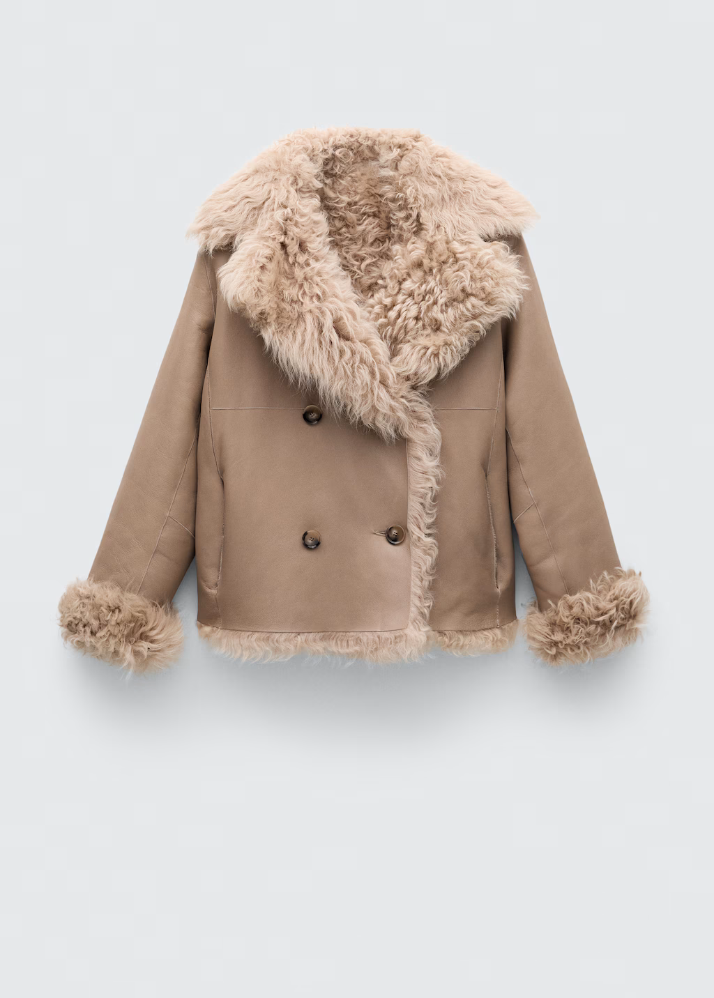 Reversible fur coat - Medium Brown