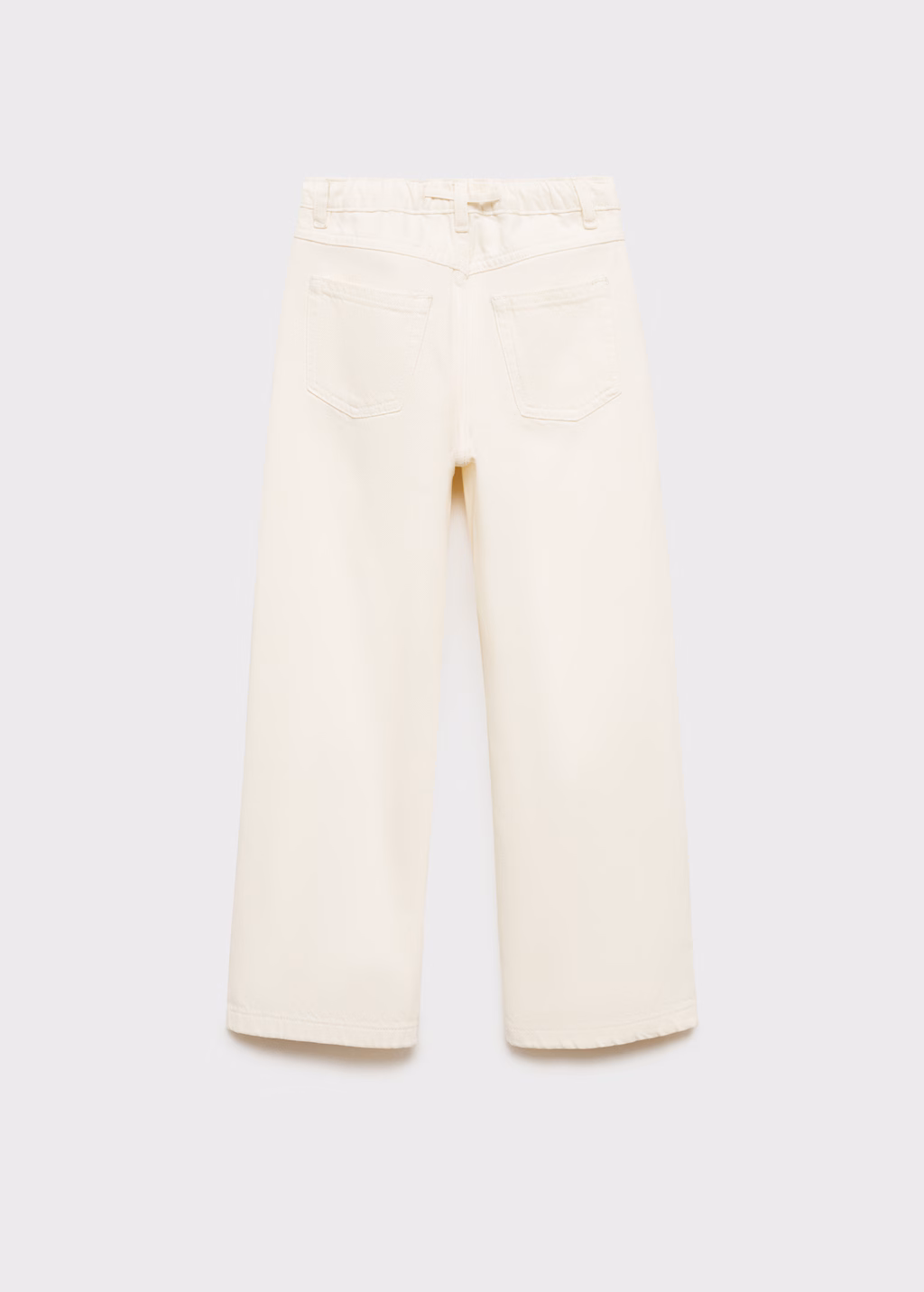 Wideleg jeans with adjustable drawstring - Ecru
