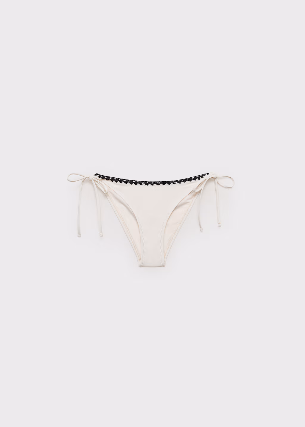 Bikini bottom with contrasting trims - White