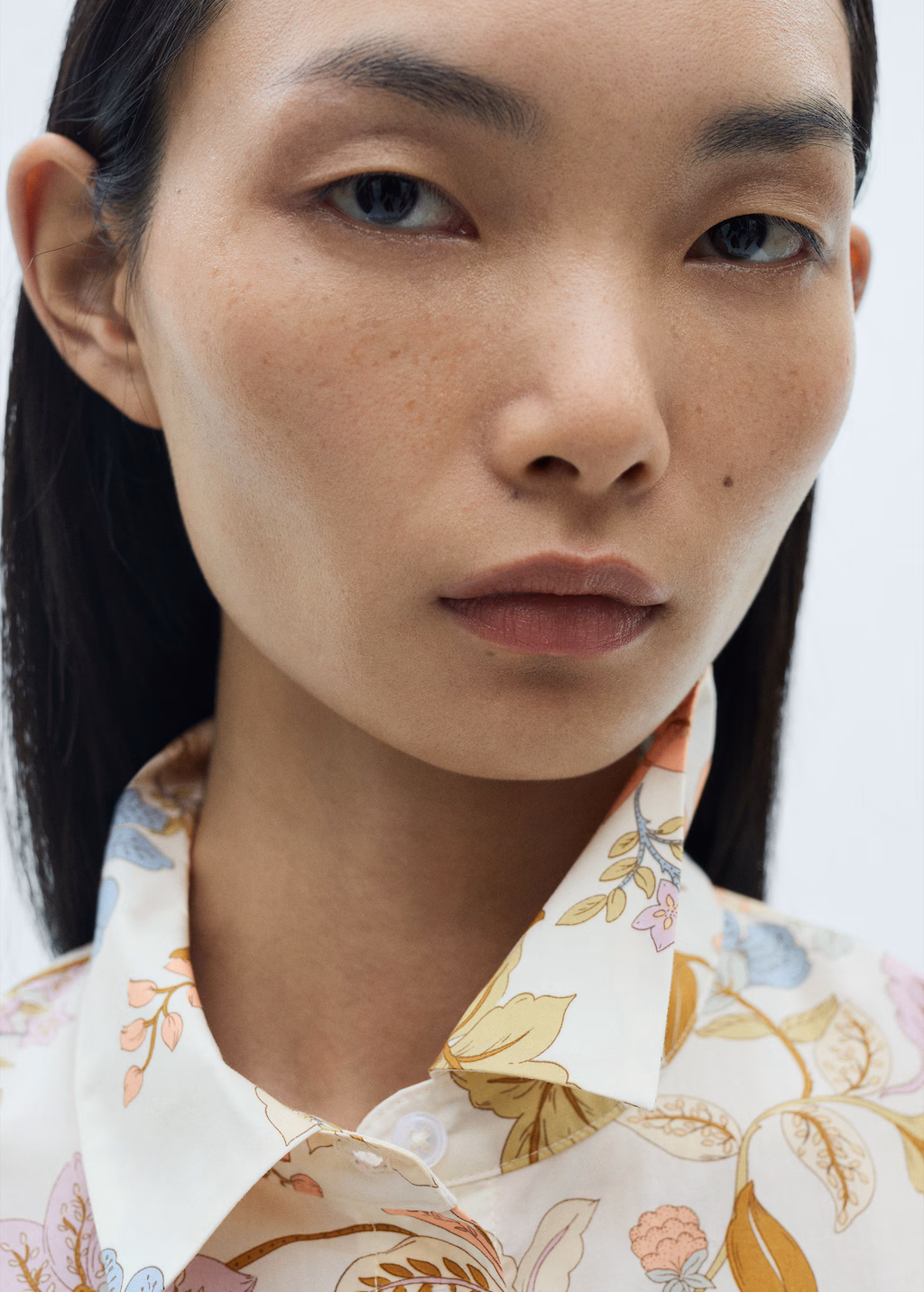 Floral-print dress with knot - Ecru