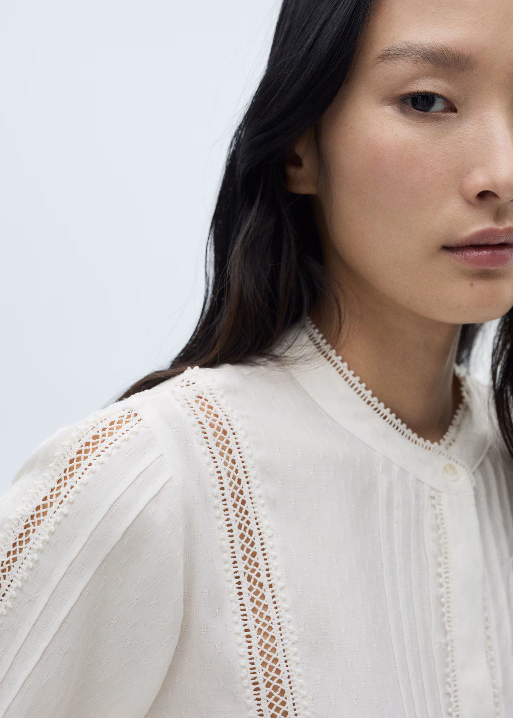 Openwork detail blouse - Off White