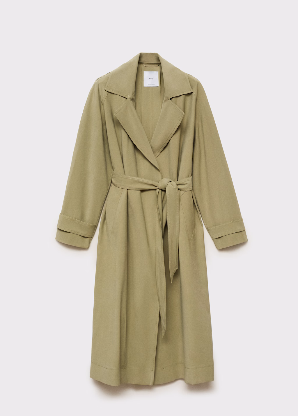 Soft trench coat with belt - Light/Pastel Grey