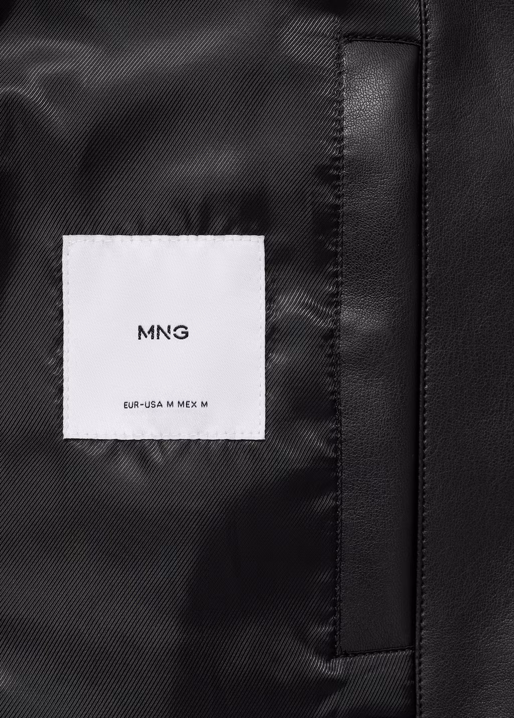 Leather-effect jacket with stitching detail - Brown