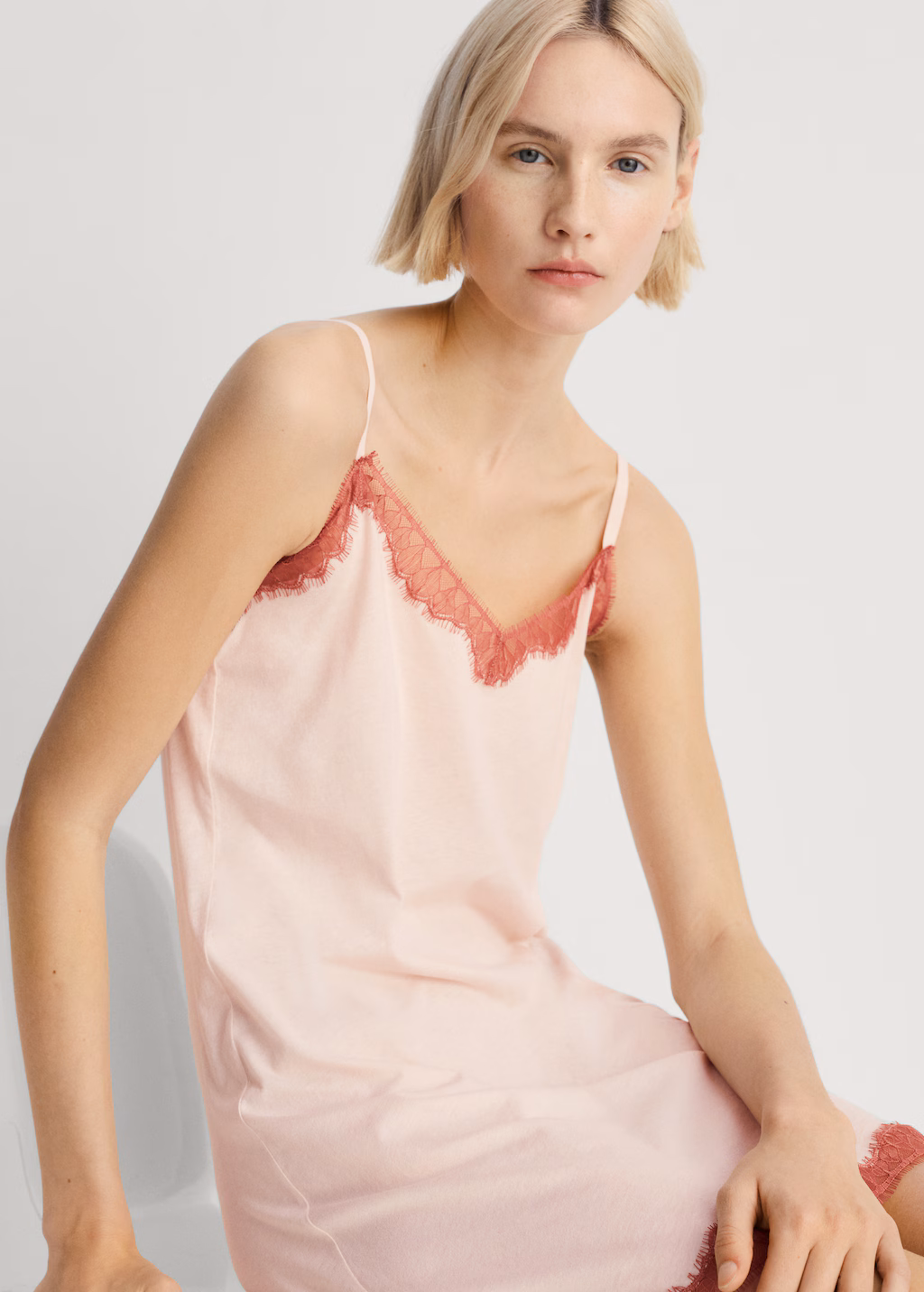 Lace-trimmed nightgown - Aqua Green