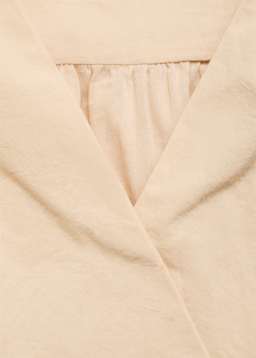 Gathered details cotton blouse - Beige