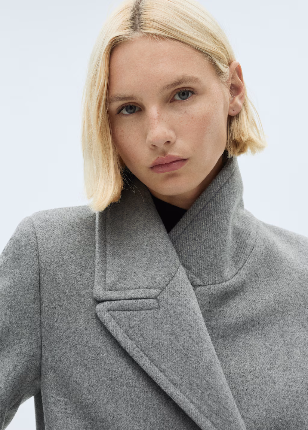 Lapels wool coat - Grey