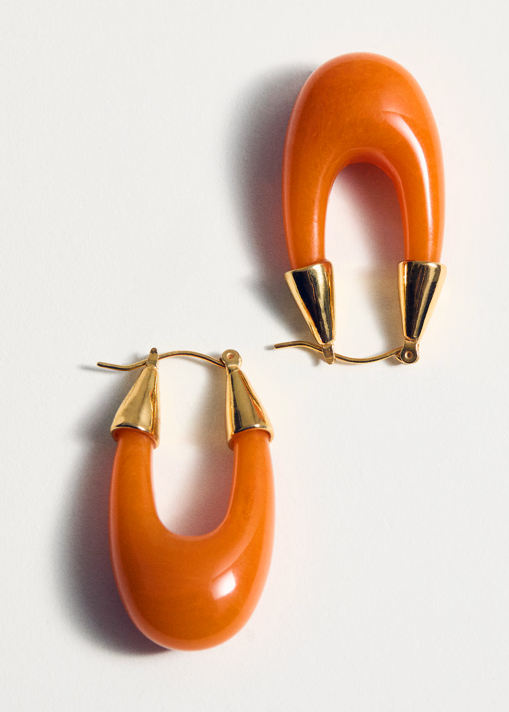 Oval hoop earrings - Orange