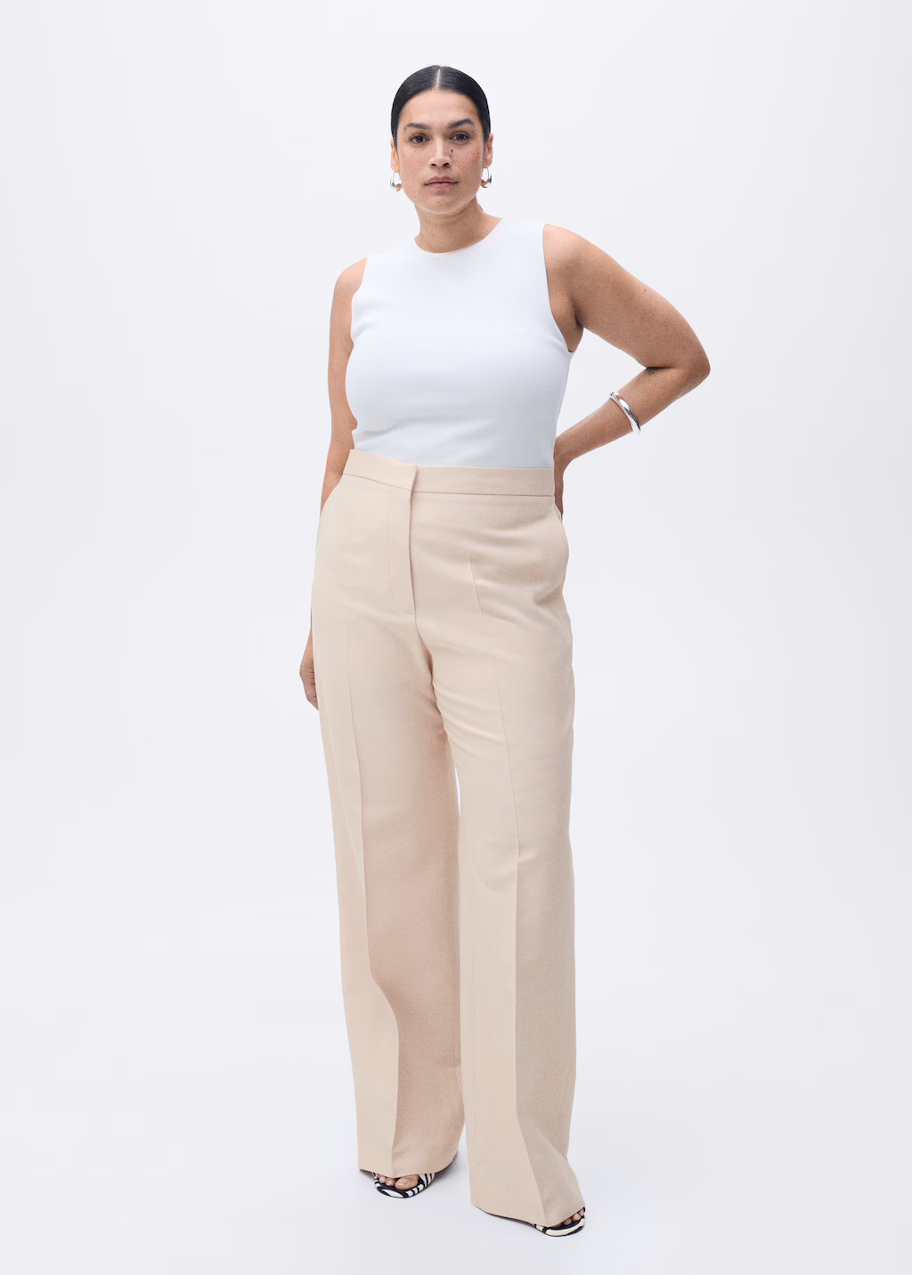 Straight suit trousers - Nude